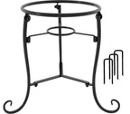 Polyjkl 10" Tall Gazing Ball Stand for 8-10 inch Balls, Black Metal Gazing Globe Display Holder Stands for Outdoor Garden Clearance, 8" L x 8" W x 10" H