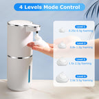 Automatic Soap Dispenser Touchless,Liquid Soap Dispenser with 4 Adjustable Levels,12.8oz USB Rechargeable and Wall Mounted,Smart Hand Soap Dispenser for Bathroom,Kitchen Sink,Dish Soap
