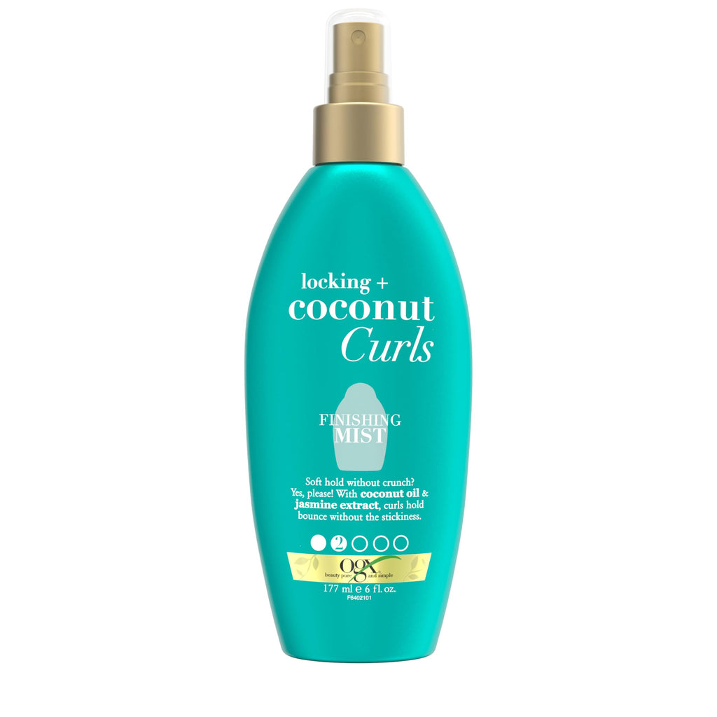 OGX Locking + Coconut Curls Finishing Mist, 6 Ounce Bottle, Curl Spray