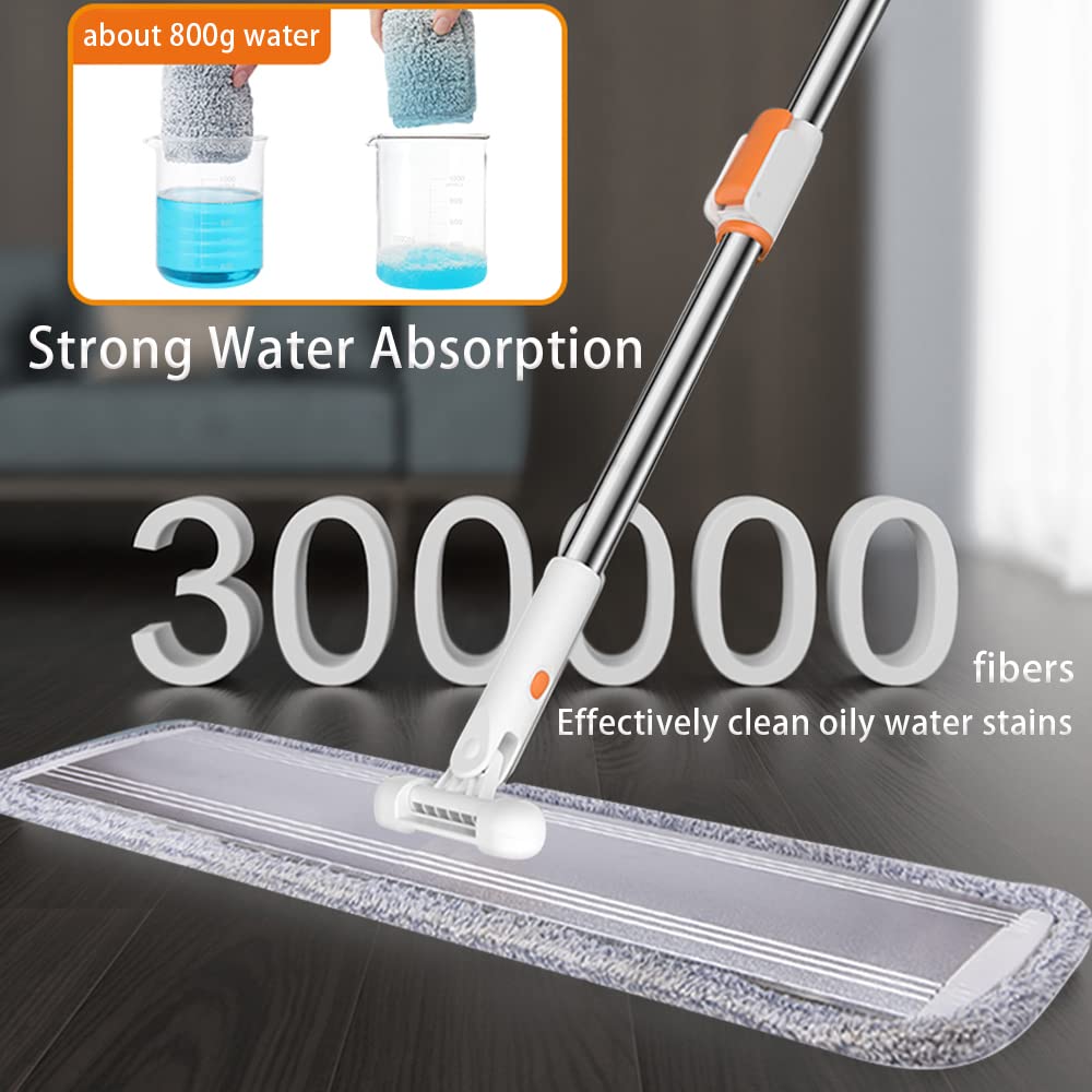 Microfiber Flat Mop 32 in with 4 Washable Pads for Hardwood Floors