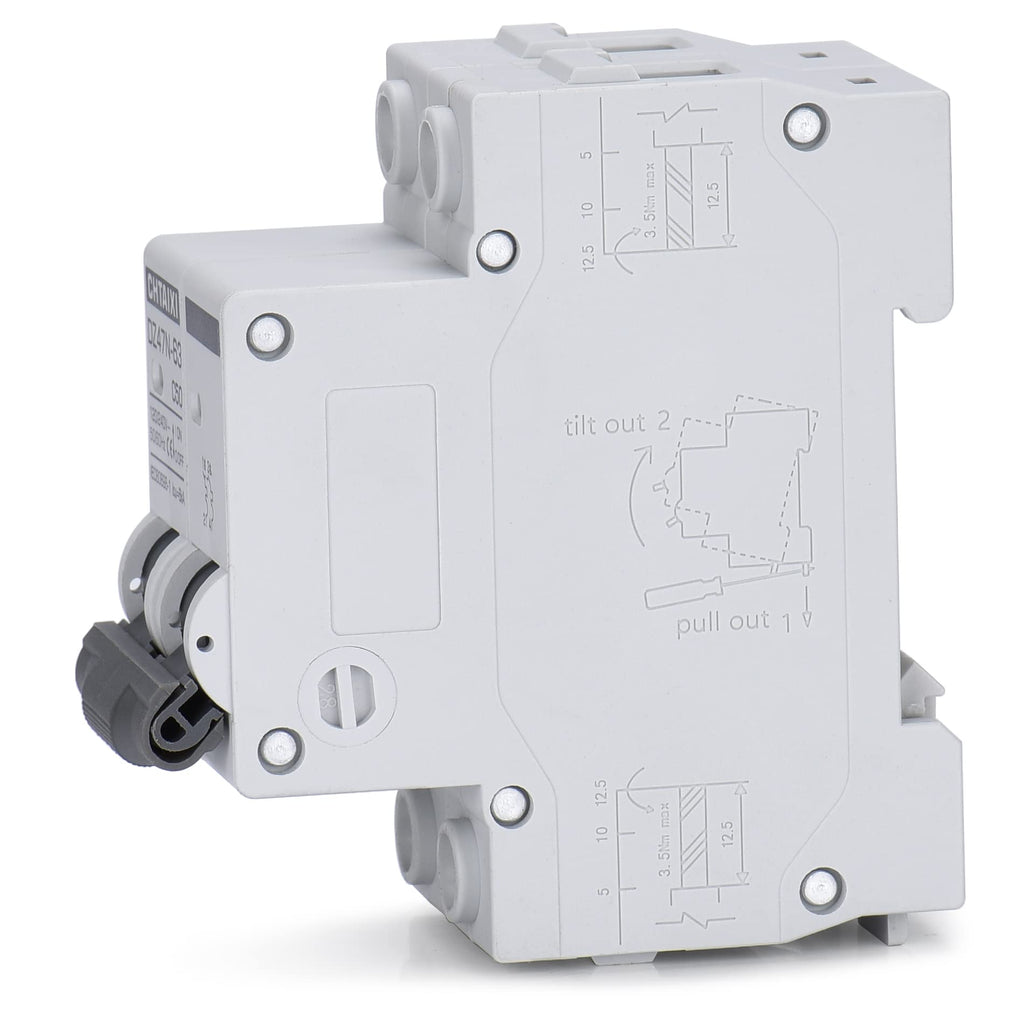 Chtaixi AC Miniature Circuit Breaker, 32 Amp 120V/240V 2 Pole DIN Rail Mount Circuit Breaker, Thermal Magnetic Trip, Solar AC Disconnect Switch MCB C32