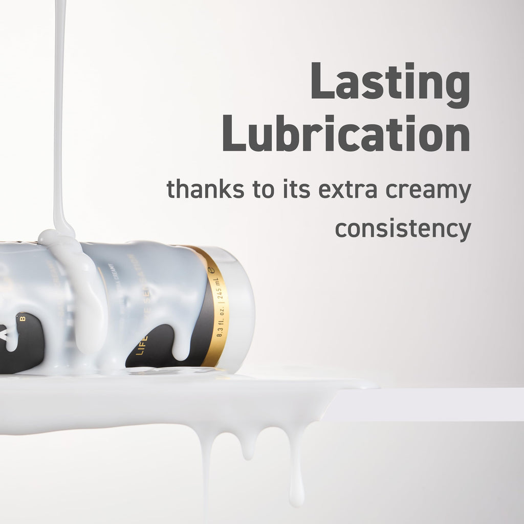 XESSO Water-Based Creamy Lube, Unscented 8.3 Fl Oz, Thick White Gel-Like Slippery Glide, Hypoallergenic for Women, Men & Couples. Made in US & Discreet Package. Package May Vary