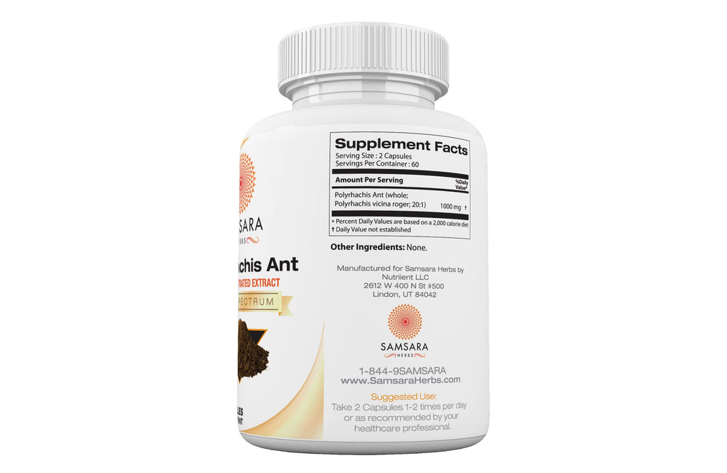 Samsara Herbs Polyrhachis Black Ant Extract - (120 Capsules)
