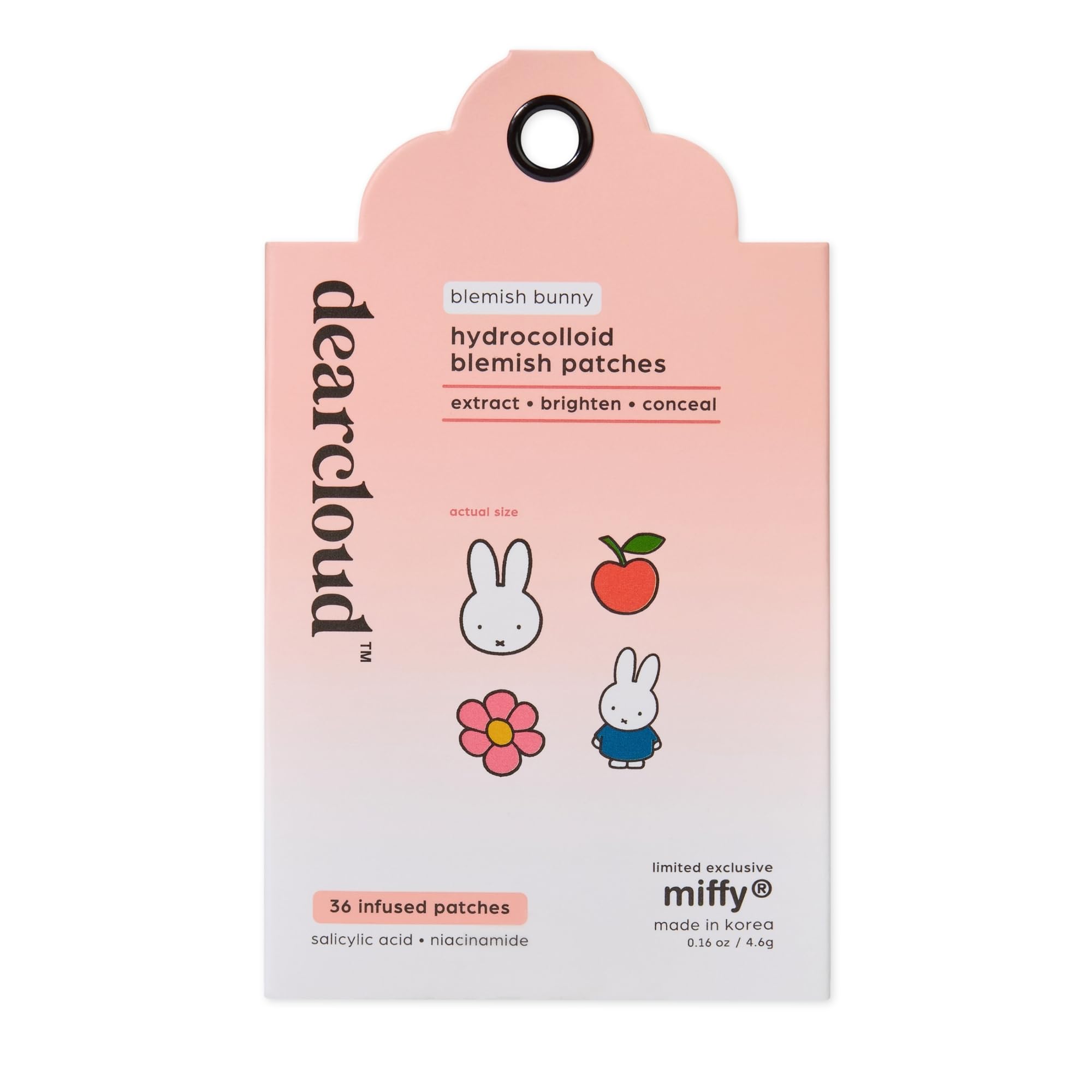 dearcloud Miffy Hydrocolloid Blemish Patches - 36 Count Refill Set- Pimple Patches for Face, Acne Spot Treatment With Niacinamide & Salicylic Acid (Blemish Bunny)