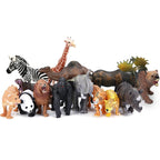 BOLZRA Safari Animals Figures Toys, Realistic Jumbo Wild Zoo Animal Figurines Plastic African Jungle Animals Playset for Kids Toddlers, 14 Piece Gift Set