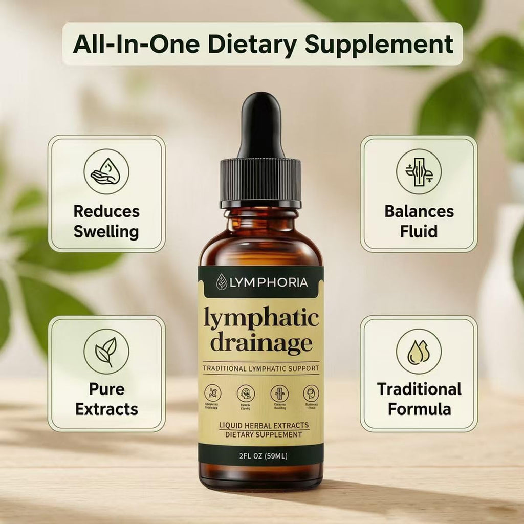Lymphoria Lymphatic Drainage Drops, Lymphatic System Support, Immune System, Natural Herbal Blends, Vegan & Non-GMO