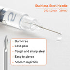 JIBENGAO Syringes 29Ga 0.5cc 1/2"(12.7mm)-Pack of 50