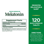 Nature's Bounty Melatonin Tablets, 3 mg, 120 Count