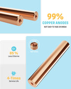Solar Pool Cleaner, Floating Water Cleaner and Purifier, Copper for Pool 35,000 Gallons, Large Solar Panel & 2 Sets of Fittings, Floating Water Cleaner for Above Ground Pool & Inground Pool