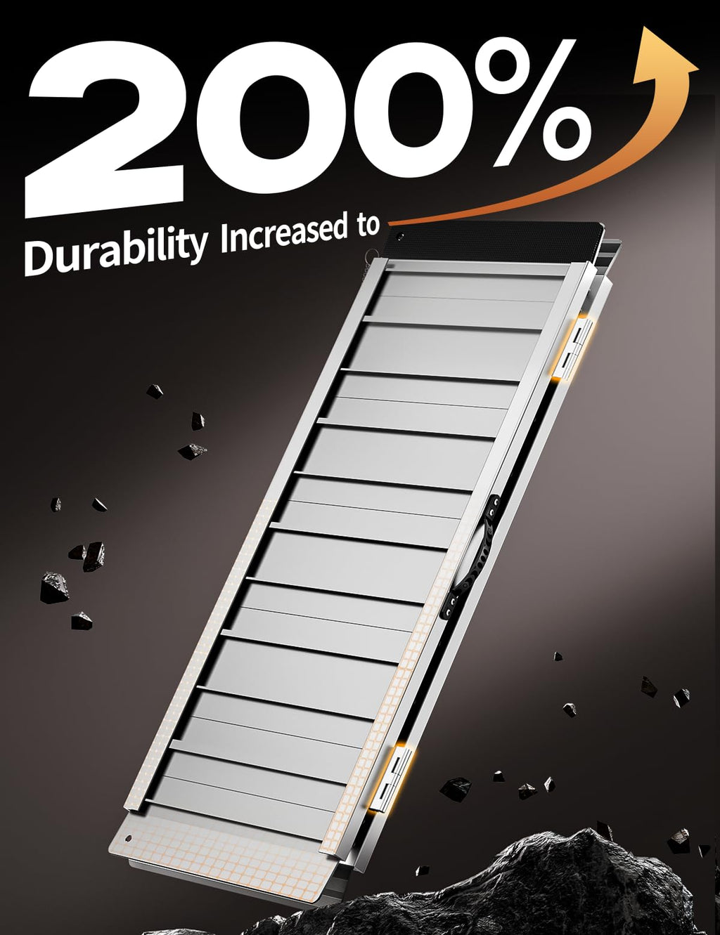 FACHNUO 3 Feet Portable Wheelchair Ramp, Non-Skid Aluminum Handicap Ramps with Handle, Folding Threshold Wheel Chair Ramp for Home Steps, Stairs, Entry, Threshold, Curbs, Stairs, 800LBS Capacity