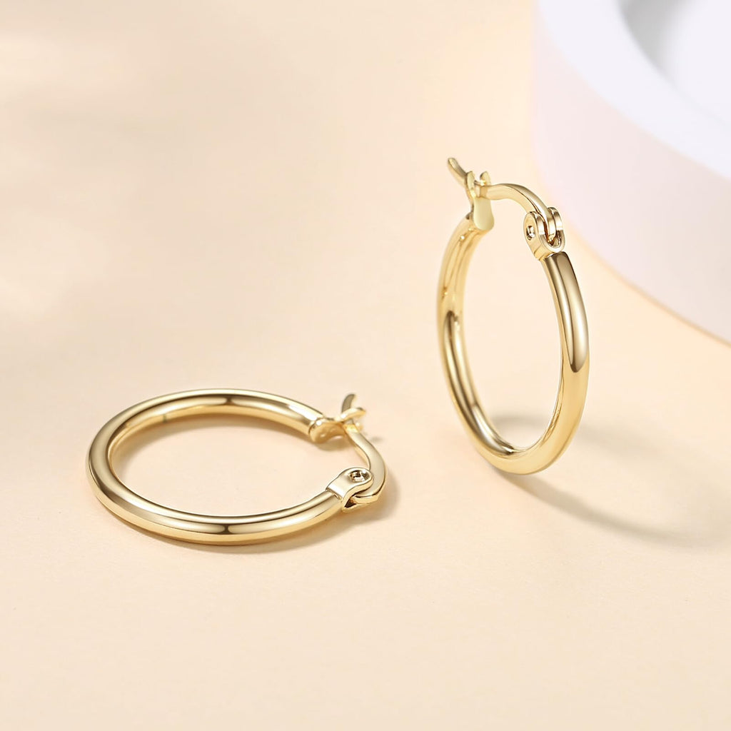14K Gold Hoop Earrings for Women Simple Design and Timeless Elegance Gold Earring Womens