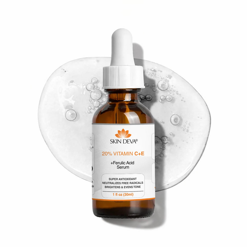 Skin Deva 20% Vitamin C Serum Anti Aging Face Serum with Hyaluronic Acid & Vitamin E – Brightening Formula for Improving Appearance of Dark Spots, Fine Lines & Wrinkles – All Skin Types, 1 fl oz