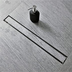 Neodrain 24-Inch Linear Shower Drain with Tile Insert Grate,Brushed 304 Stainless Steel Rectangle Shower Floor Drain, Linear Drain with Leveling Feet, Hair Strainer
