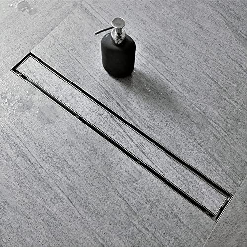 Neodrain 24-Inch Linear Shower Drain with Tile Insert Grate,Brushed 304 Stainless Steel Rectangle Shower Floor Drain, Linear Drain with Leveling Feet, Hair Strainer