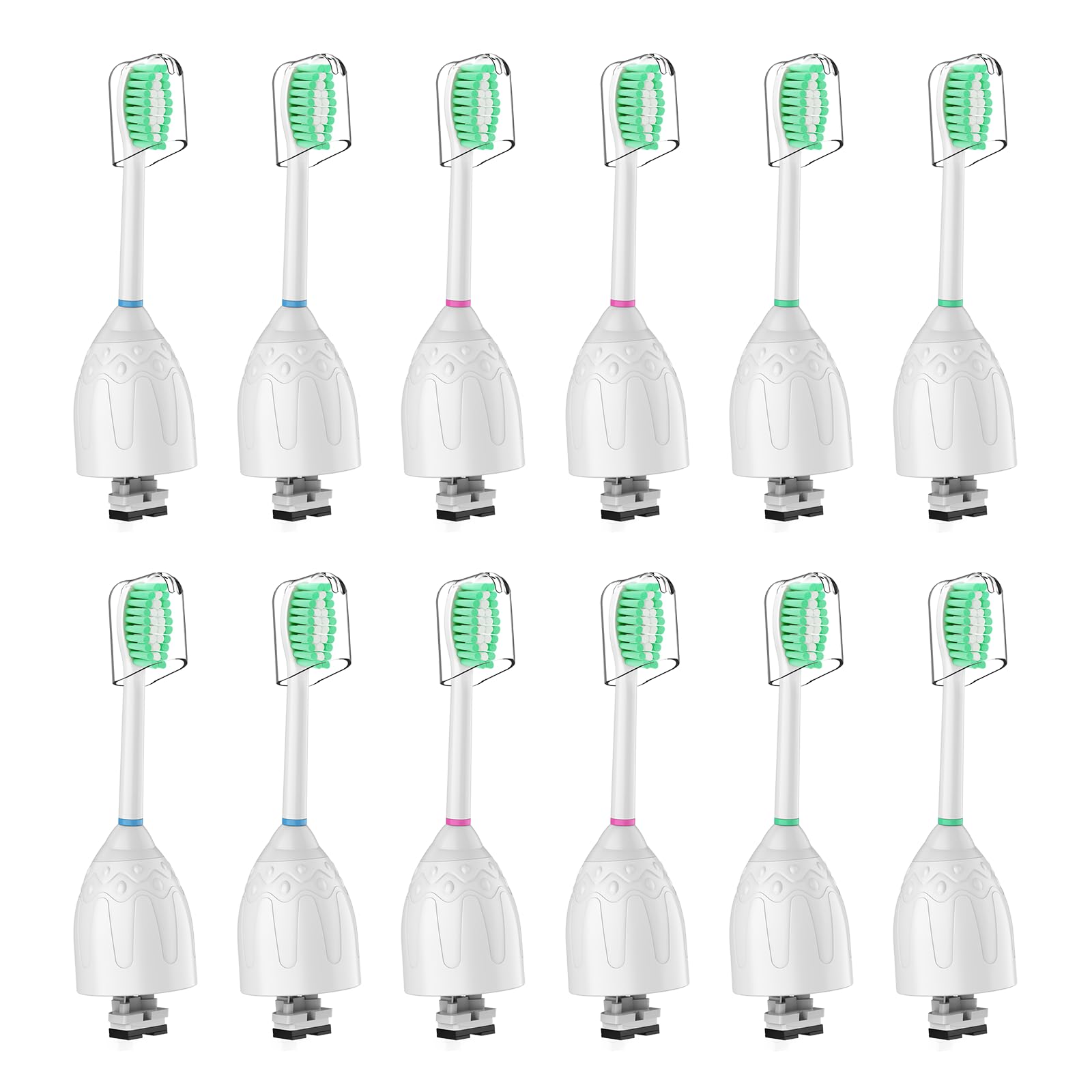 Replacement Toothbrush Heads for Philips Sonicare E-Series/Essence/Xtreme/Elite and Other Screw-on Electric Toothbrush Models, 12 Pack, Dupont Bristles