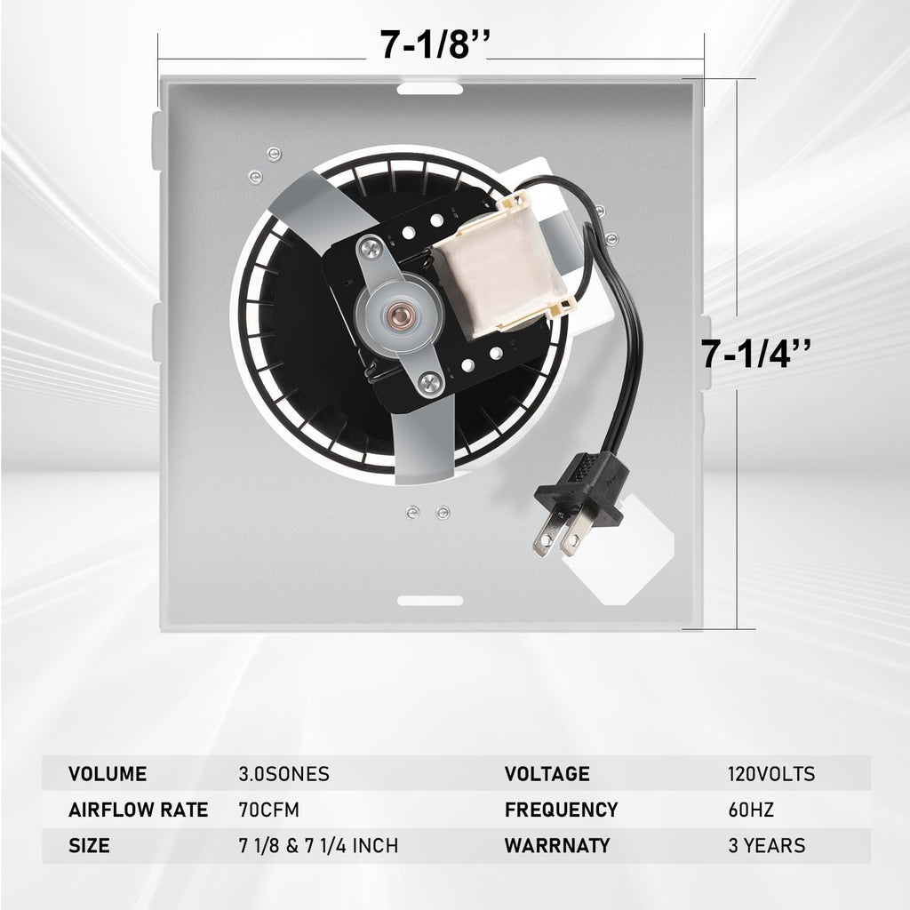 【Upgraded】 696N-R02 B Unit 70CFM Fan with Grille Compatible with Broan-Nutone 688-K 688-J 688-H 688-G 695N-R02 B, 696N-R01 B, 695N-R02 B,3.0 Sones