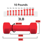Portzon Weights Dumbbells 10 Colors Options Compatible with Set of 2 Neoprene Dumbbells Set,1-15 LB, Anti-Slip, Anti-roll, Hex Shape