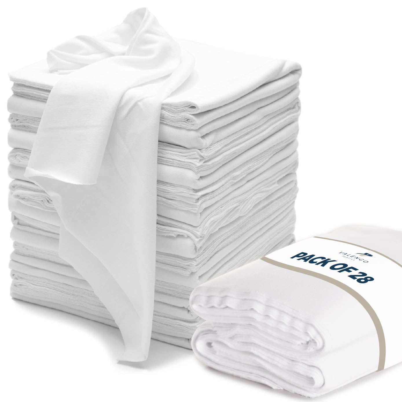 VALENGO New Lint Free Rags – 100% Cotton Cloth, Soft T-Shirt Rags, Lint Free Cloth for Staining Wood, Cast Iron, Dusting, Polishing, Painting and Cleaning – Reusable & Absorbent – 17”x17” (Pack of 28)