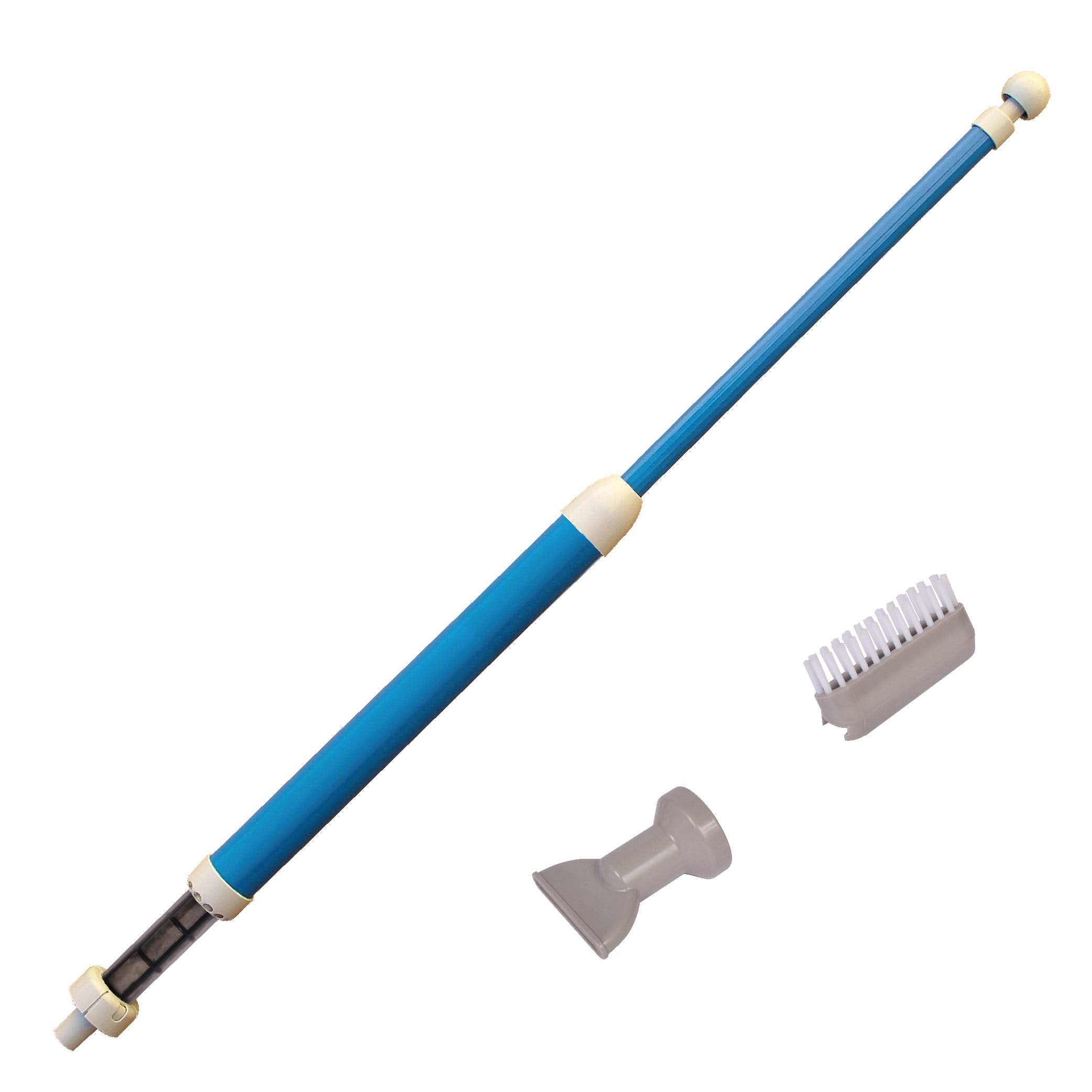 GAME Manual Handheld Pool Vacuum - New and Improved Pump Action Pool Cleaner for Above Ground & In-Ground Pools, Includes Nozzle & Brush Attachments