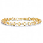 Goxygen Tennis Bracelet for Women - 14K Gold Plated Heart Cubic Zirconia Bracelet, Dainty Trendy Anniversary Birthday Christmas Jewelry Gift for Her
