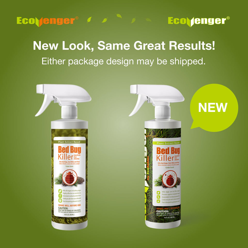 Bed Bug Killer 16 oz EcoVenger by EcoRaider, 100% Kill Efficacy, Bedbugs & Mites, Kills Eggs & The Resistant, Lasting Protection, USDA BIO-Certified, Plant Extract Based & Non-Toxic, Child & Pet Safe