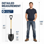 Shovel for Digging,Round Shovel, Garden Tool with D-Handle, 41 Inches in Overall Length, Wooden Handel Garden Shovel,Beach Shovel, Car Snow Shovel