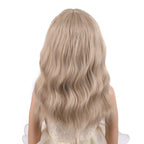 PATTNIUM Blonde Wig Short for Kids Girls Wavy Wig with Bangs Child Flaxen Blonde Wigs Synthetic Cosplay Halloween Party Costume Wigs (Flaxen Blonde)
