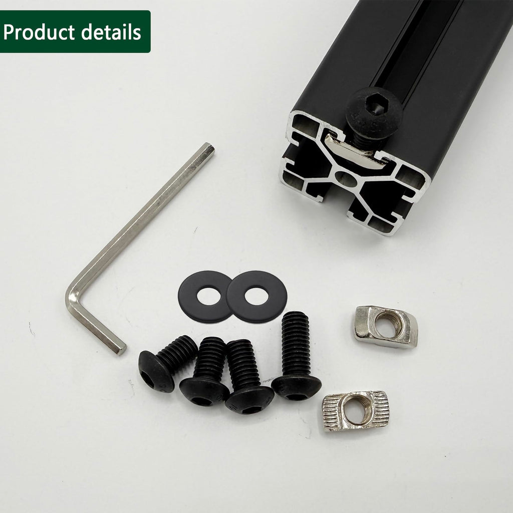 80 pcs M8 T Nut Screws Kit for 4040 4080 Aluminum Extrusion, 26 pcs Black M8x12/16/20mm Hexagon Socket Carbon Steel Screws and 26 pcs M8 Drop in T-Nuts, 28 Washers with Hex Wrench