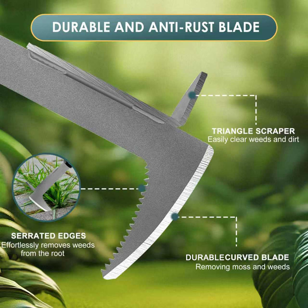 BARAYSTUS Crack Weeder, Stainless Steel Manual Crevice Weeding Tool,13" Weed Grabber Remover, L-Shaped Manual Weeder Puller, Durable Crevice Weeding Tool for Sidewalk Garden Patio Lawn