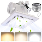 FEITON Square Bathroom Exhaust Fan with LED Light, Adjustable Color Temperature(3000K/4500K/6000K), 110 CFM 30W 4 Inch Duct, 110-220V 1.0 Sones Quiet Bathroom Ventilation Fan Light Combo Ceiling Mount