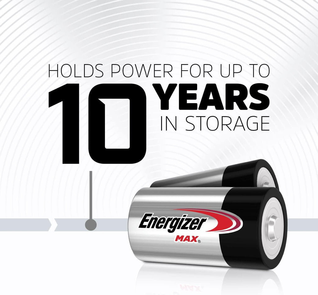 Energizer MAX D Batteries, Premium Alkaline D Cell Batteries, Long-Lasting Power and Protection for Your Everyday Devices!