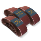 POWERTEC 3 x 21 Inch Sanding Belts, 30PK, 10 Each of 40/60/80 Grits Aluminum Oxide Sandpaper, 3x21 Sanding Belt for Portable Belt Sander, Woodworking, Paint Sanding, Metalworking (110435)