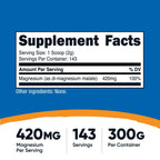 Nutricost Magnesium Malate Powder (300g) - 420mg of Magnesium Per Serving - Non-GMO, Gluten Free
