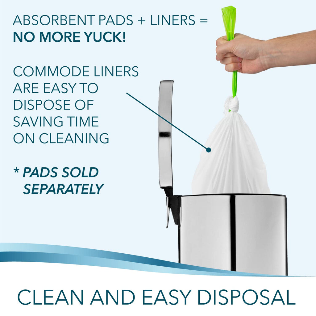 TidyCare Disposable Bedside Commode Liners for Adult Portable Toilet Chair Seat Bucket and Bedpan | Value Pack of 192 Waste Bags | Universal Fit Liners for Home Medical Care