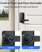 TEEHO TE004 Keyless Entry Keypad Door Lock with Handle - Smart Digital Electronic Lock for Interior Door with Anti-Peeping, Auto Lock & Passage Mode - Easy Installation - Matte Black