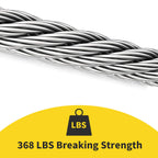 1/16 Wire Rope, 100FT 304 Stainless Steel Cable with 50Pcs Crimp Sleeves, Aircraft Grade, 7x7 Strand, 368lbs Breaking Strength, for Garden Trellis, Clothesline, Railing,Trellis