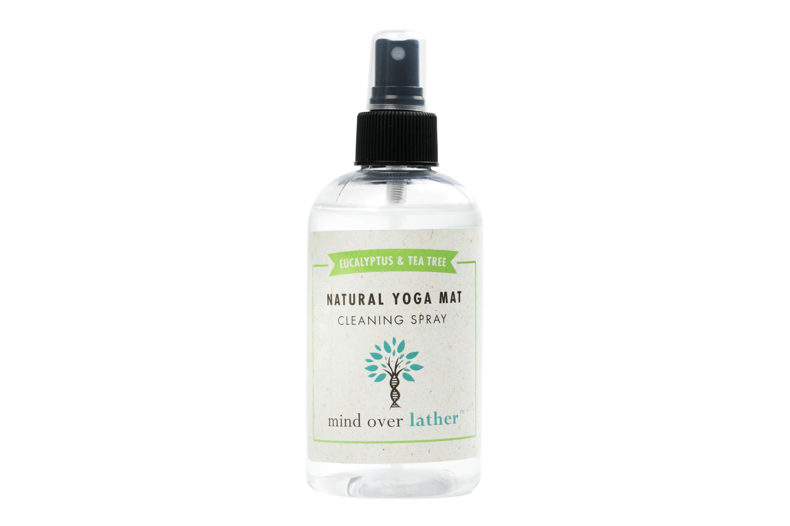 Mind Over Lather 100% Natural Yoga Mat Cleaning Spray 8oz | Works with All Mats | Cleans and Restores Using Essential Oils Naturally | Calming (Euclayptus Tea Tree)