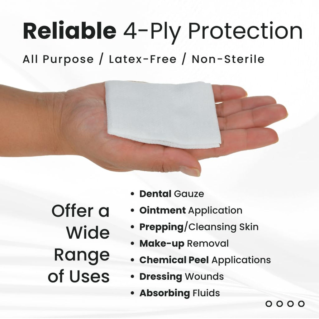 Dealmed Non Woven Gauze Sponges - 4x4 4-Ply Non-Sterile, 2000 Count