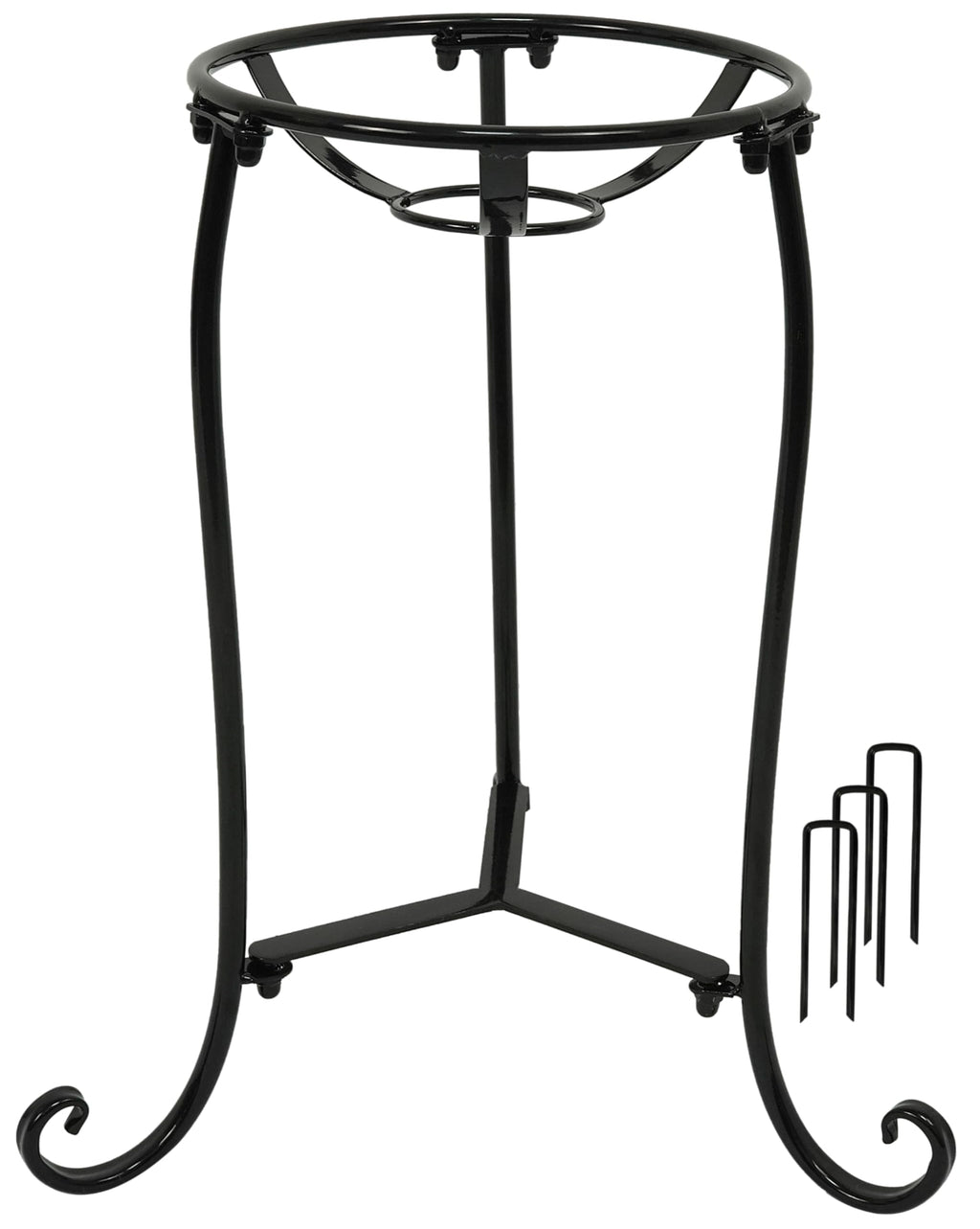 Polyjkl 16" Tall Gazing Ball Stand for 10-12 inch Balls, Black Metal Gazing Globe Display Holder Stands for Outdoor Garden Clearance, 9" L x 9" W x 16" H