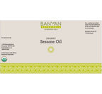 Banyan Botanicals Organic Unrefined Sesame Oil – Rich & Warming Ayurvedic Massage Oil for Body & Scalp – Traditional Abhyanga Oil for Deep Tissue Grounding & Recovery – 34 oz – USDA Organic