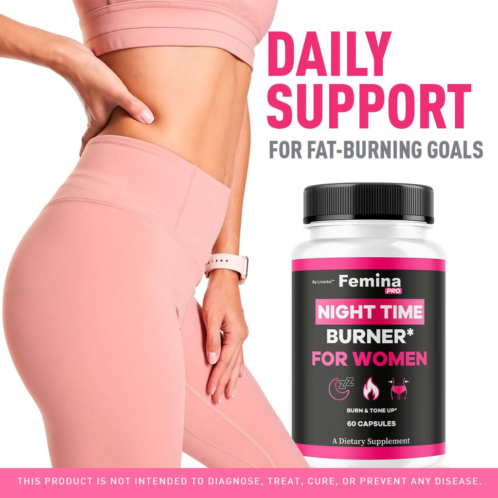 FeminaPro Nighttime Advanced Formula, FeminaPro Nighttime Maximum Strength Health Wellness, FeminaPro Night Time Pills for Women Support Supplement Premium Daily Formula, 60 Capsules for 1 Month