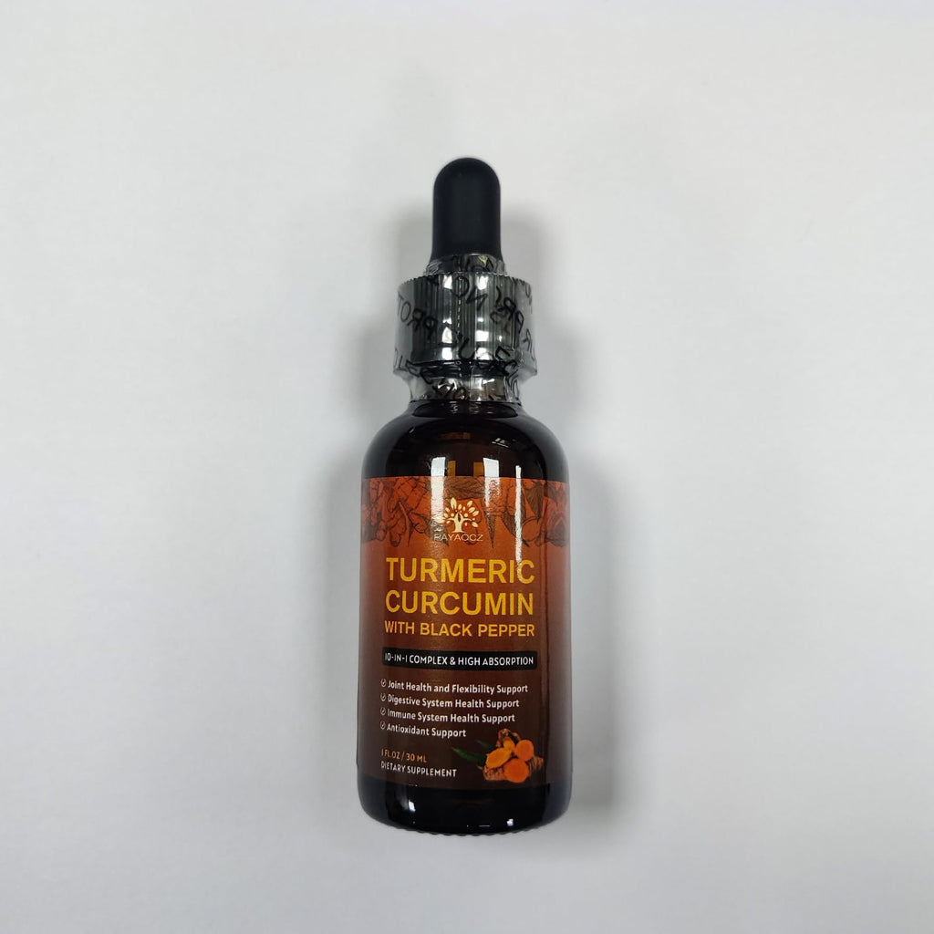 (4 Pack) Organic Turmeric Curcumin Supplement with Black Pepper and Ginger - Liquid Turmeric Extract Drops with Cinnamon, Rosemary - Mobility and Flexibility Support and Digestive Health - 1 Fl Oz