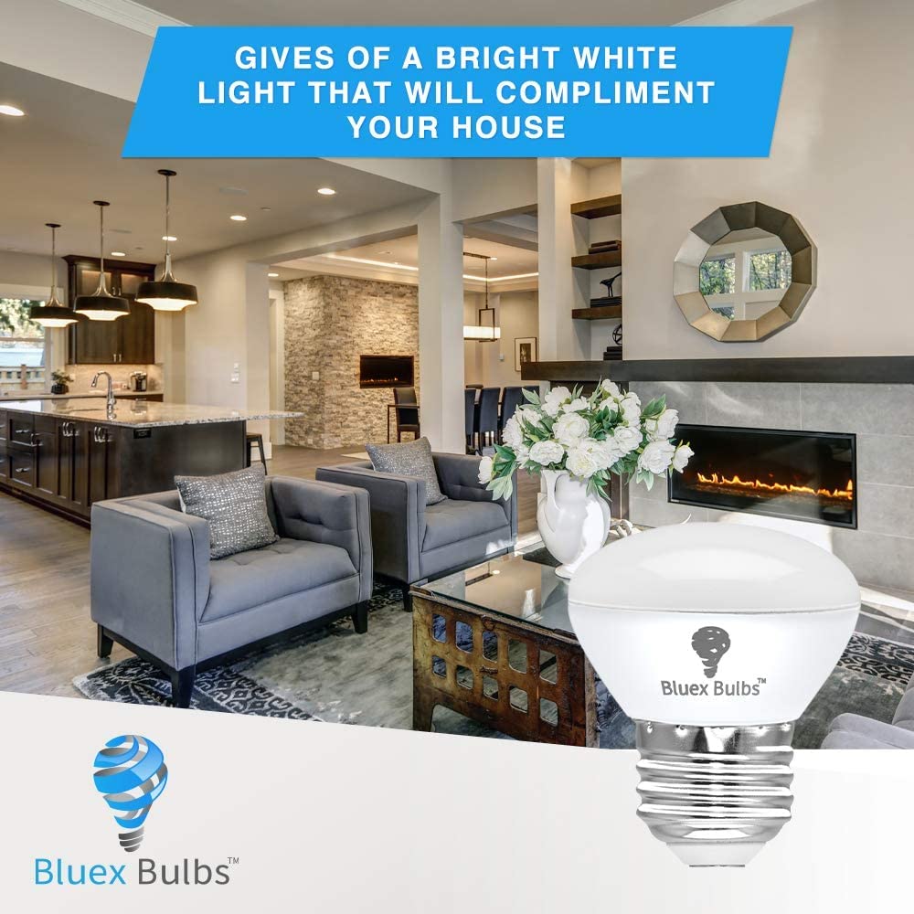4 Pack R14 LED Bulb 4W E26 Base Mini Reflector Floodlight Light Bulb Dimmable 5000K Daylight - 40W Equivalent - Mini Light Bulbs, Short Light Bulbs, Curio Cabinet Light Bulb, R14 Bulb Flood Light