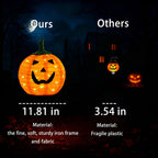 Solar Halloween Pumpkin Lights, 2 Pack Outdoor Pathway Stake Lights