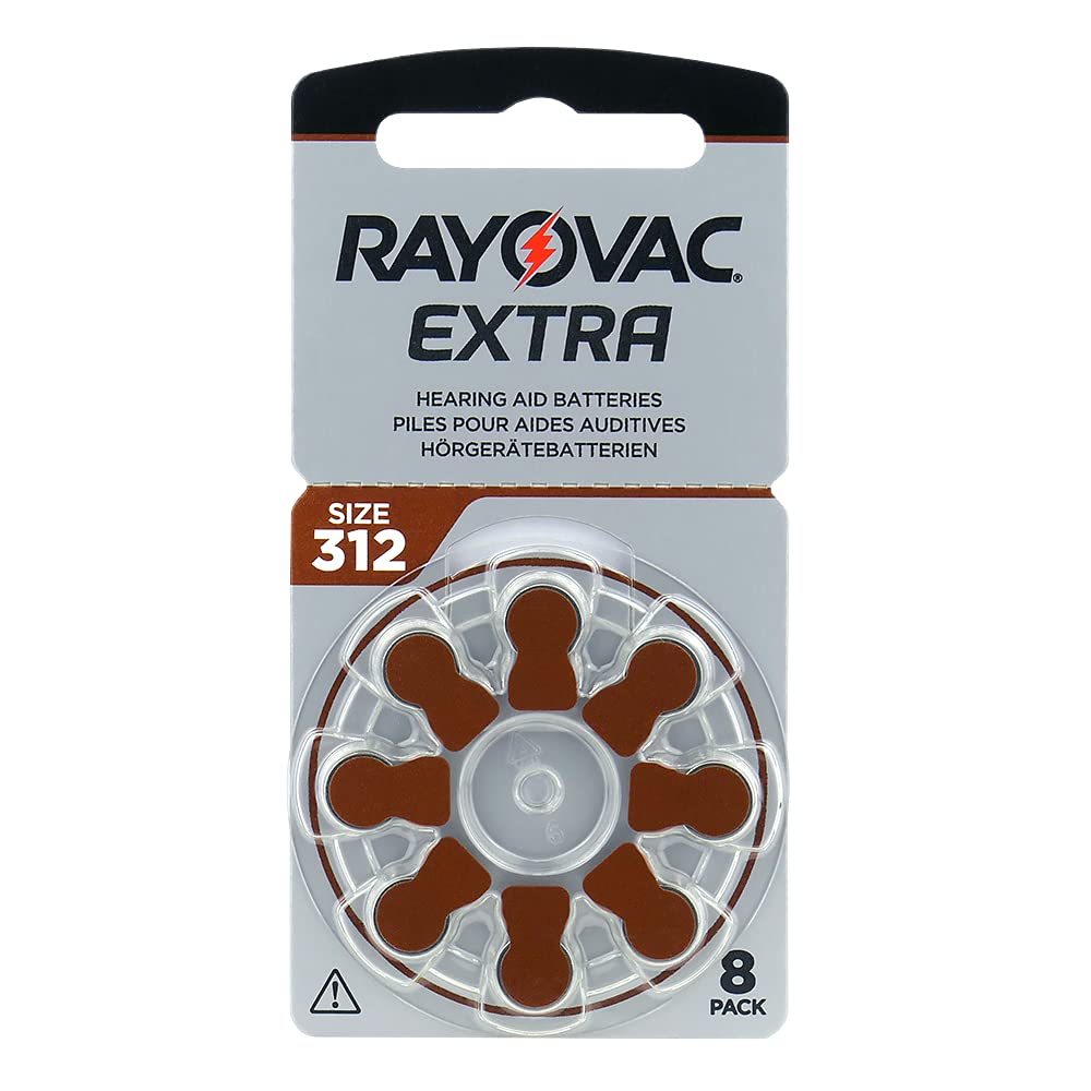 Rayovac Size 312 Extra Advanced Hearing Aid Batteries (80 Batteries - 10 Packs of 8 Batteries)