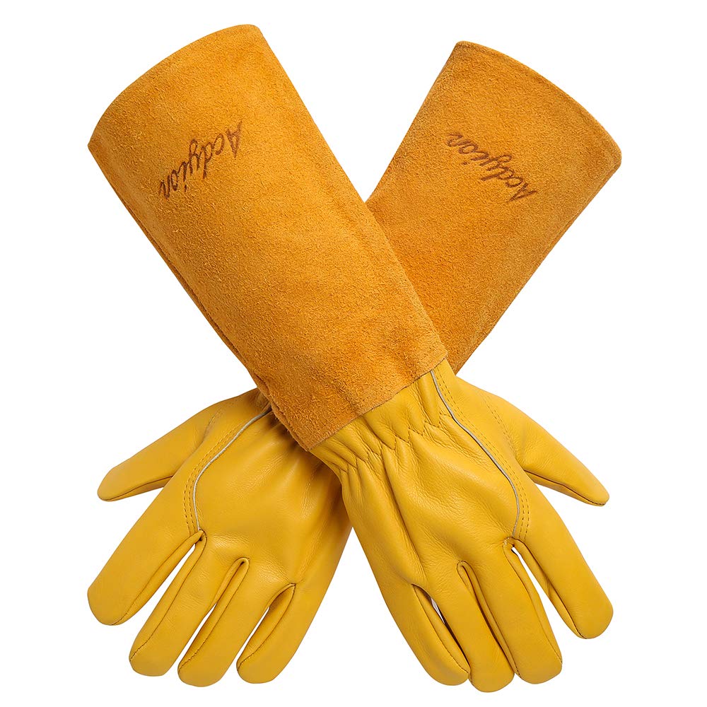 Acdyion Thorn Proof Gardening Gloves for Men & Women,yellow,Large