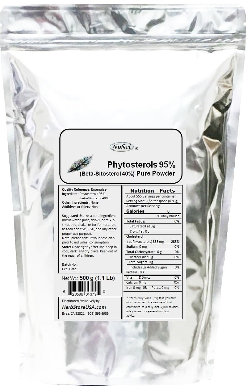 NuSci Phytosterol Beta-Sitosterol Pure Powder (800 g (1.76 Lb))