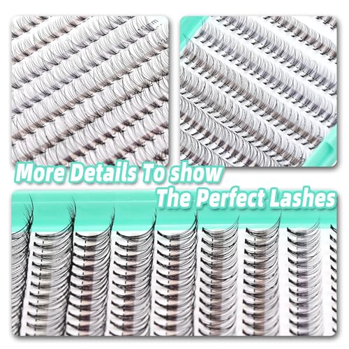 Bodermincer Cluster Lashes 240pcs Large Tray D Curl Individual Eyelashes False Eyelashes Extension DIY at Home (10D-20D Mixed)
