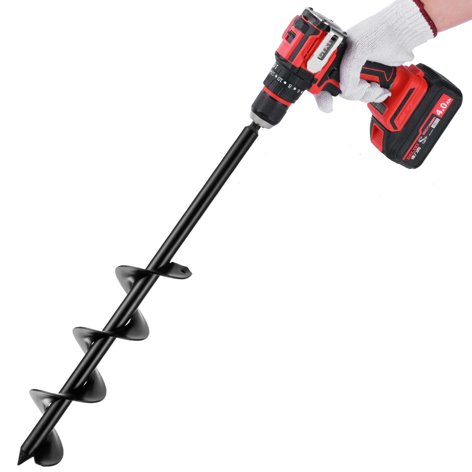 ERYTLLY Bulb Planter, Auger Spiral, Garden Planter Tool 2.5 x 16.5 inch,Rapid Umbrella Hole Digger for Planting Bulb Seedlings Bedding Tulips, and Digging Weeds Roots