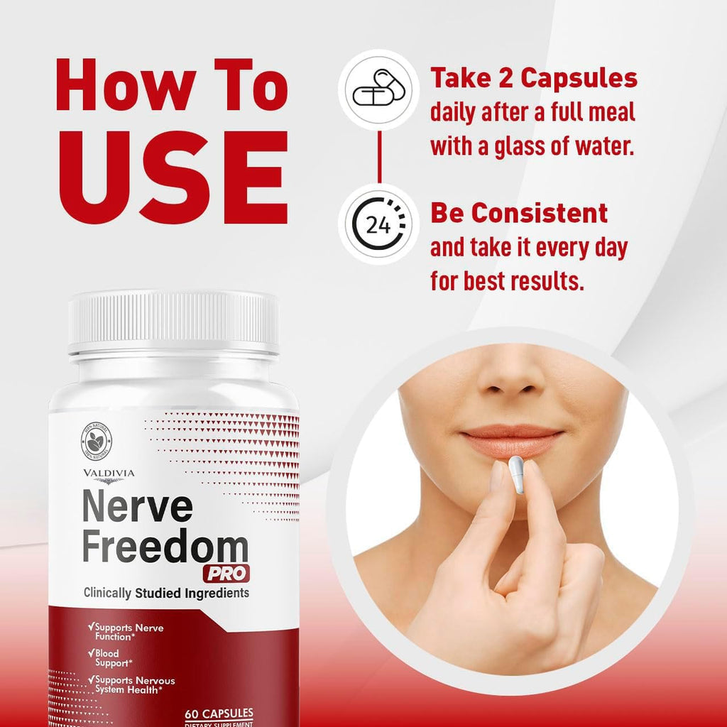 Nerve Freedom Pro - NerveFreedom Pro Capsules, Supplement Support, NerveFreedom All Natural Ingredients, Health Support Advanced Formula, 300 Capsules for 5 Months